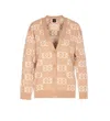 Pinko Geometrisch Gemusterter Cardigan In Sand