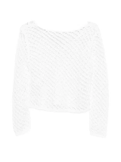 Pinko Sweaters Bianco Silver In White
