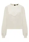 Pinko White Cotton Sweater In White