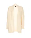 Pinko Knitwear With Frontal Pockets And Longline Design In White