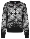 Pinko Paisley Pattern Cotton Sweatshirt In Black