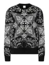 Pinko Paisley Pattern Cotton Sweatshirt In Black