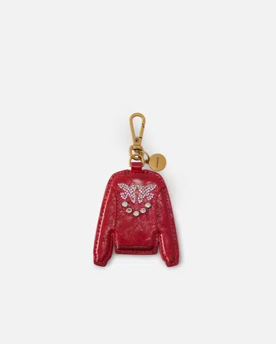 Pinko Charm Portachiavi Felpa Con Logo Love Birds In Red