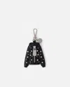 Pinko Charm Portachiavi Felpa Con Borchie E Zip In Black
