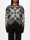 Pinko Paisley Pattern Cotton Sweatshirt In Black