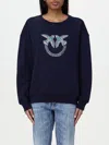 Pinko Nelly Sweatshirt With Love Birds Embroidery In Blue