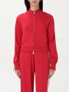 Pinko Cropped Sweatshirt In Technical Fabric In Red