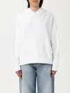 Pinko Hooded White Cotton Makamba Sweatshirt In White