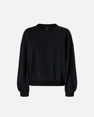 Pinko Sweatshirt With Love Birds Embroidery In Black