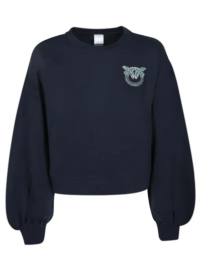 PINKO PINKO DARK BLUE COTTON SWEATSHIRT