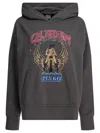 Pinko Motorbike Rider-print Oversized Hoodie In Gray