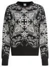 Pinko Paisley Pattern Cotton Sweatshirt In Black