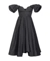Pinko Sweetheart-neck Taffeta Midi Dress In Black