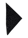 Pinko Svizzera Wool Scarf With Rhinestones In Black