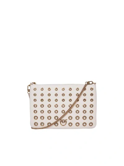 Pinko Synthetic Leather Clutch In White
