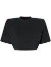 Pinko Short-sleeved Crop Top With Padded Shoulders