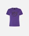 Pinko T-shirt À Logo Bijou Love Birds In Purple