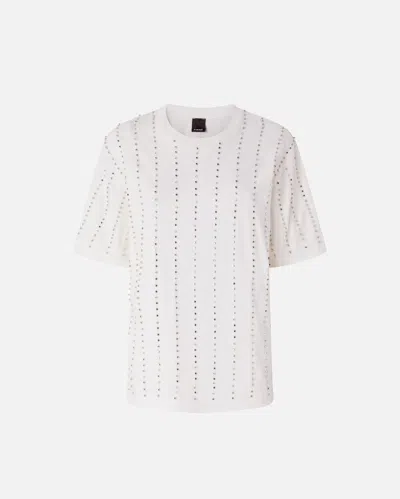 Pinko T-shirt À Rayures Bijoux In Neutral
