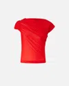 Pinko Asymmetric Sweater In Translucent Jersey In Formula1 Red
