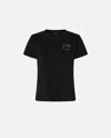 Pinko T-shirt With Crystal-embroidered Love Birds Logo In Black
