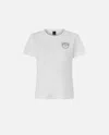 Pinko T-shirt With Crystal-embroidered Love Birds Logo In White