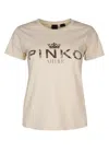 Pinko Woman T-shirt Beige Size L Cotton In Beigenebbia