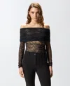 Pinko Maglia Body In Pizzo Effetto Patchwork In Multi