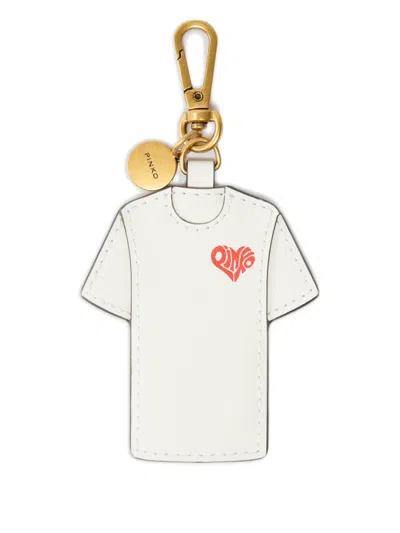 Pinko T-shirt Charm Keyring In Gray