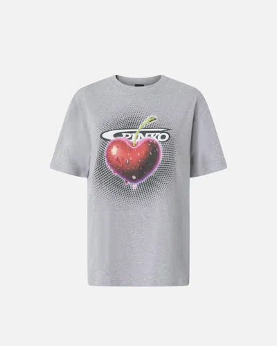 Pinko Printed Melange T-shirt In Gray