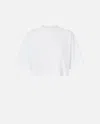 Pinko Short-sleeved Crop Top With Padded Shoulders In Bright White