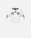 Pinko Cropped Love Birds T-shirt In Neutral