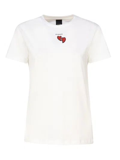PINKO T-SHIRT EMBROIDERY HEARTS