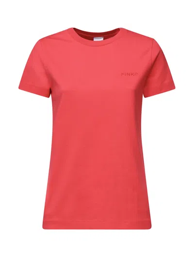 PINKO T-SHIRT HALF SLEEVES LOGO EMBROIDERY