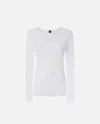 Pinko Lightweight Long-sleeved Sweater In Gauze Jersey In Bianco Brill.