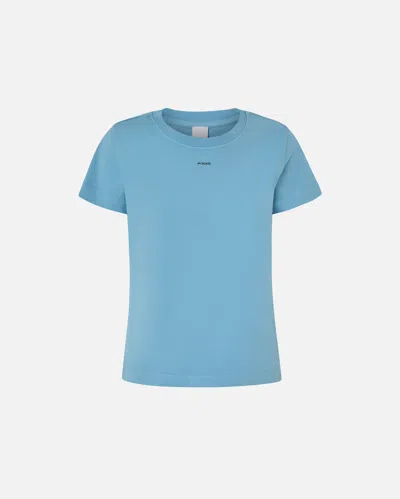 Pinko T-shirt Mini Logo  In Air Blue