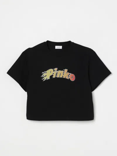 PINKO T-SHIRT PINKO KIDS COLOR BLACK,G82457002