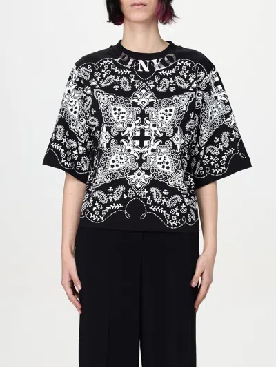 PINKO T-SHIRT PINKO WOMAN COLOR BLACK,G71678002