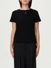 Pinko Mini Logo Crewneck T-shirt In Black