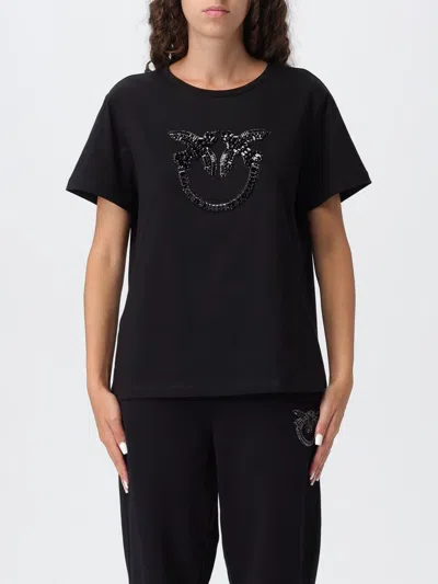 PINKO T-SHIRT PINKO WOMAN COLOR BLACK,H28064002