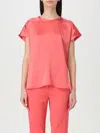 Pinko Farida Blusa Satin Blouse In Coral