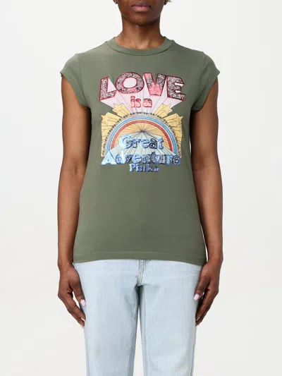 PINKO T-SHIRT PINKO WOMAN COLOR GREEN,G67467012