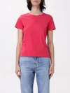 Pinko Love Birds-embroidered T-shirt In Red