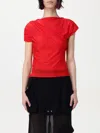 Pinko Asymmetric Sweater In Translucent Jersey In Red