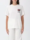 Pinko Logo Crew Neck Graphic Print Short Sleeve T-shirt In White