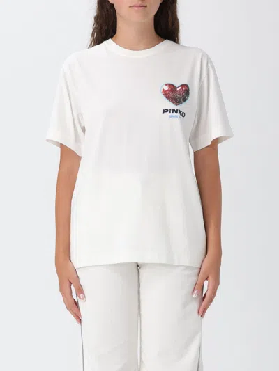 PINKO T-SHIRT PINKO WOMAN COLOR WHITE,H28512001
