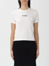 Pinko Short-sleeved T-shirt With Embroidered Logo In White