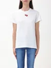 Pinko Logo-print Heart-motif Bead-embellished T-shirt In White