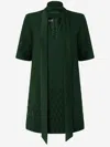 Pinko T-shirt Style Dress With Rhinestones In Green