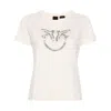 Pinko Cotton T-shirt With Frontal Love Birds Logo In White