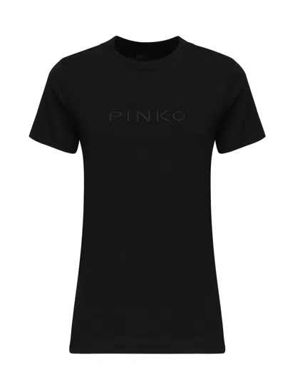Pinko Logo T-shirt In Black